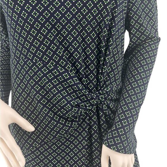 Brooks Brothers Long Sleeve Green Blue Pattern Sheath Dress Size Large - Picture 4 of 10